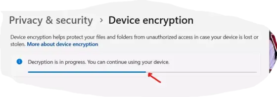 Disable BitLocker encryption in Windows 11