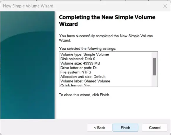 Windows 11 new volume wizard