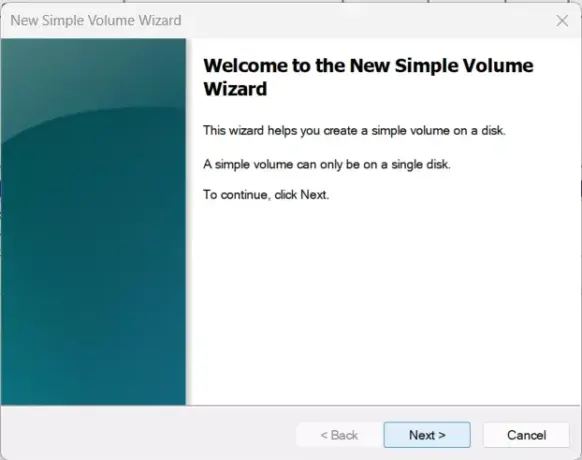 Windows 11 volume wizard