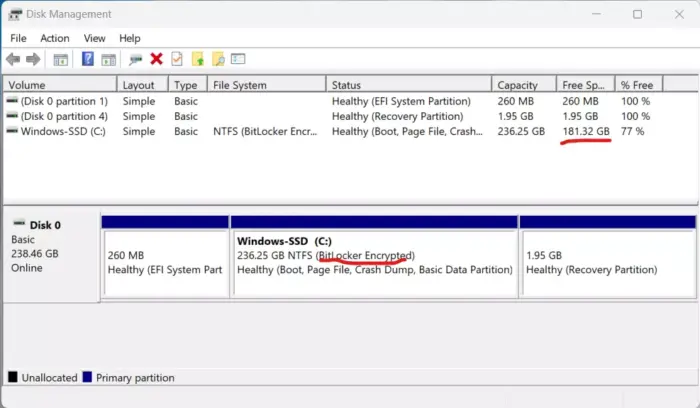 Windows 11 partition C drive