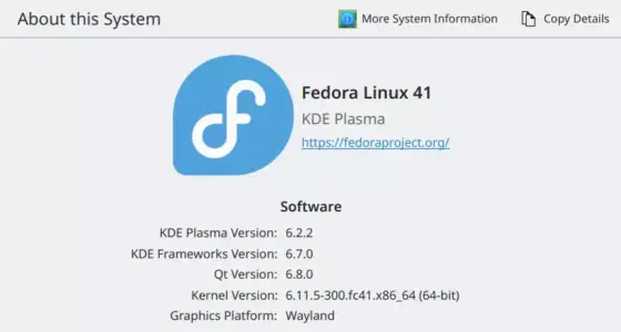 Fedora 41 KDE on Lenovo IdeaPad