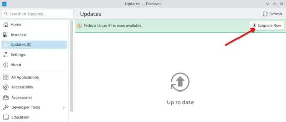 Upgrade Fedora 40 to Fedora 41