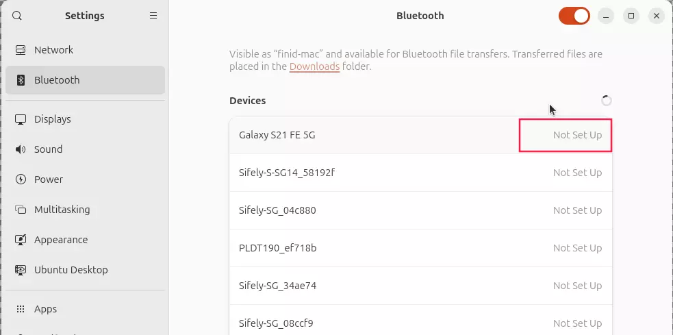 Bluetooth Settings Ubuntu 24.10