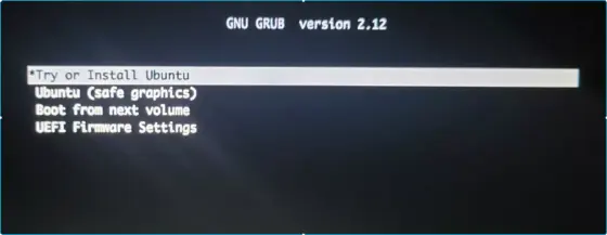 Ubuntu 24.10 GRUB menu