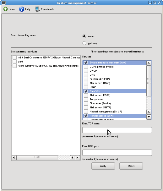 Default firewall setting