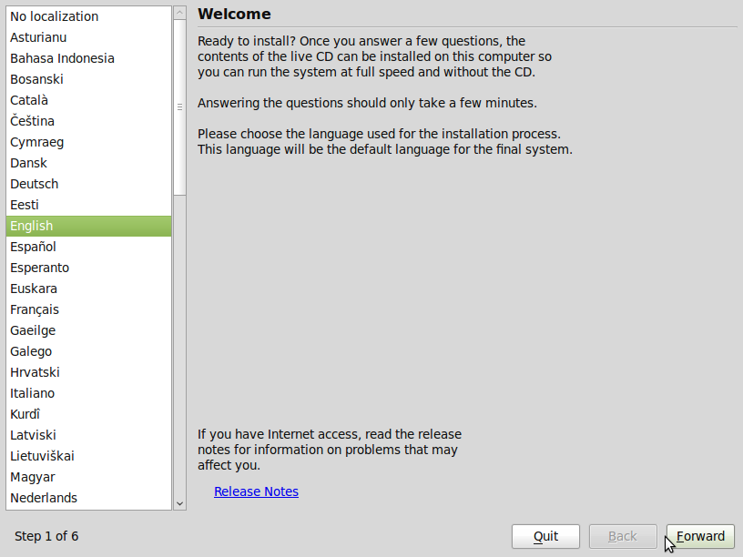 Linux Mint 8 installation guide