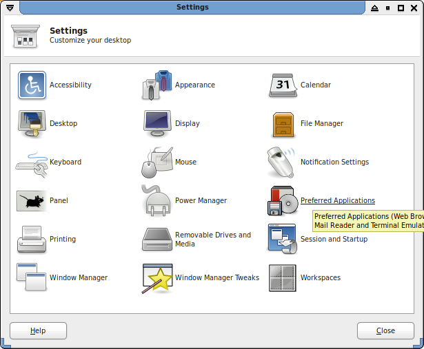 Xfce Settings Manager