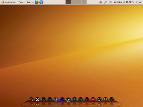 Ubuntu desktop with Cairo-Dock