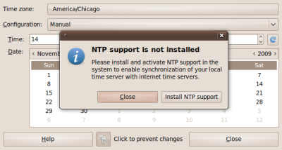 Install ntp package